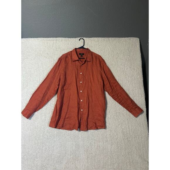 Club Room Mens 100% Linen Button Down Long Sleeve Shirt X-Large. Beach Vaca - Picture 1 of 6